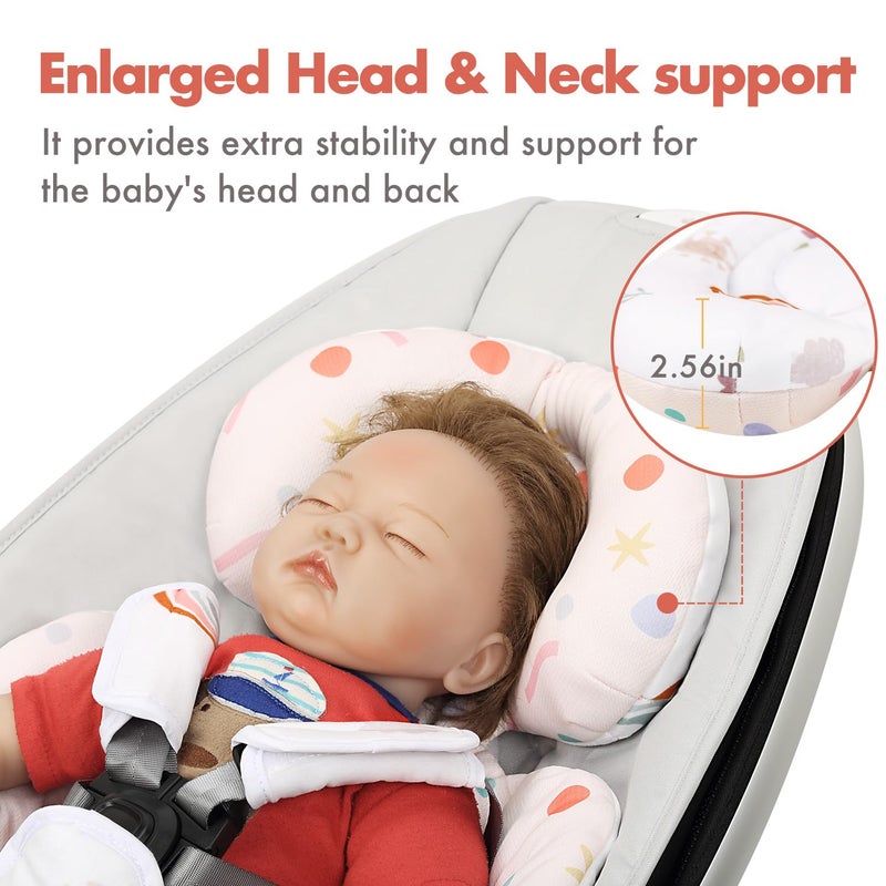UPPERKIDS Mamaroo Infant Insert Compatible with 4moms Mamaroo & RockaRoo Swing, Mamaroo Newborn Insert with Enlarged Head & Body Support Cushion, Reversible Design, Breathable Soft Fabric with Rainbow - Image 3